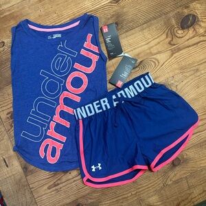 Under Armour Navy and Pink Shorts Set